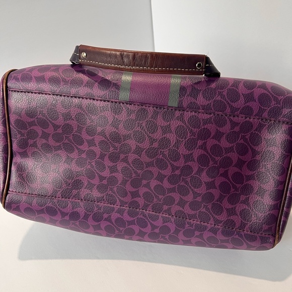 Coach Chealsea Heritage purple leather satchel handbag - Picture 4 of 16